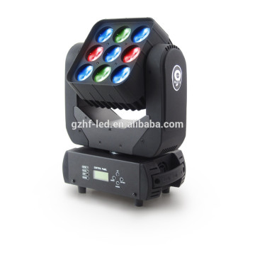 Disco 9pcs 3*3 4 in 1 led matrix moving head beam stage light