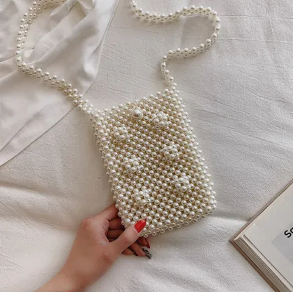 Handmade Pearl Jewelry & Boutique Pouch for Party Handbag