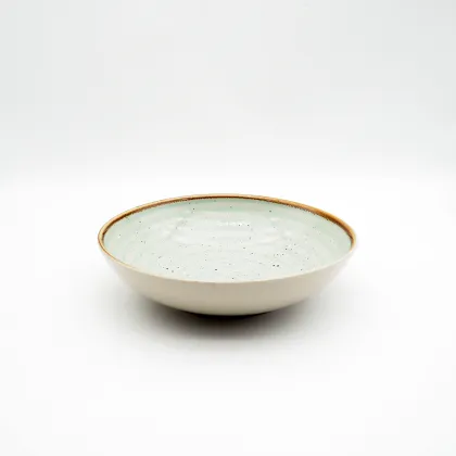 Personalized tableware home life metal frame with sesame dot color glaze tableware set