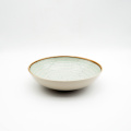 Tigela de arroz de sopa cerâmica pintada à mão com logotipo personalizado