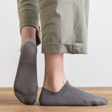 2024 Men's Invisible No Show Socks with Silicone Non-Slip Low Cut Mesh Breathable Sock Slippers