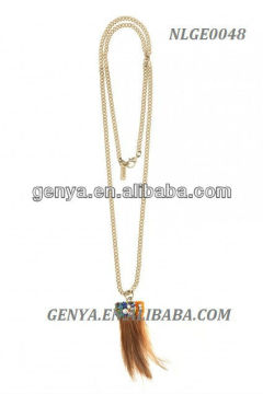 2013 Whimsical feather embellished necklace Diamond Necklace Single Necklace