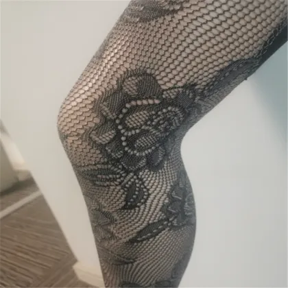 Breathable Black Sexy Hollow-out Elegant Lace Stockings