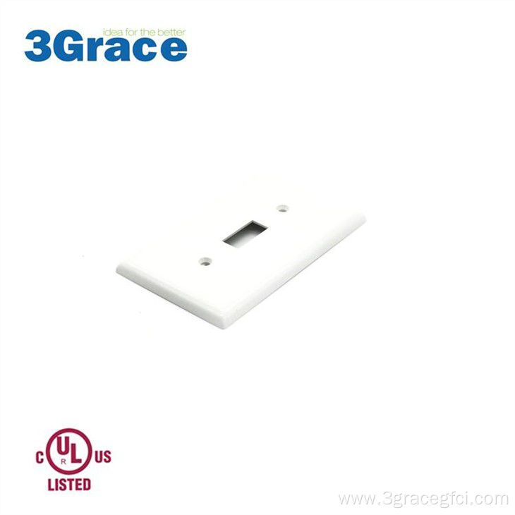 1-Gang Toggle Wall Plate, Mid-Size, Polycarbonate, white