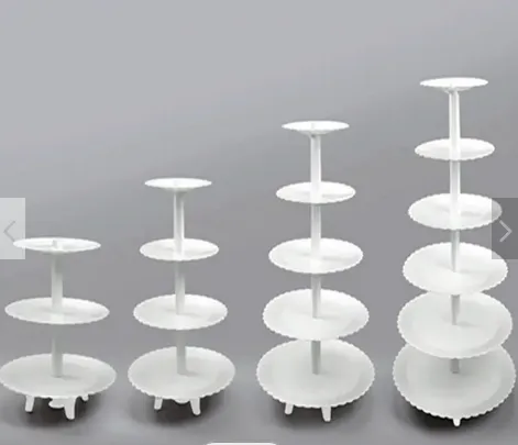 Assemblable Plastic Cake Stand Display Rack for Buffet Serving and Wedding Cakes