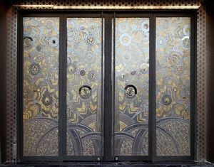 Sliding Interior Decorative Glass Doors With 3D Carving , L
