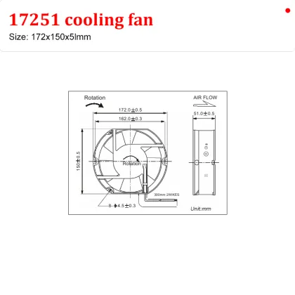 High Airflow AC 220V Industrial Cooling Fan