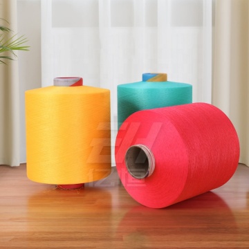 Customized 150D 48F Bright Dope Dyed DTY Polyester Textured Yarn for Denim Knitting