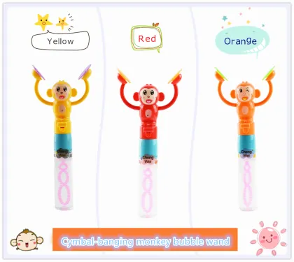 Wacky cymbal claping red monkey bubble wand