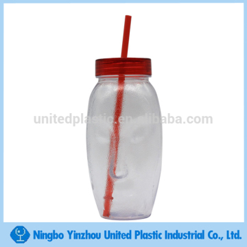 22 oz plastic tumbler with straw
