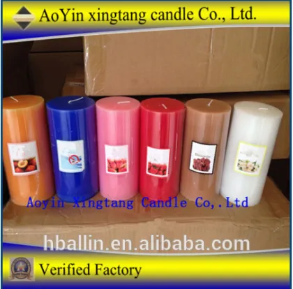 Perfume pillar candle in wholiesale