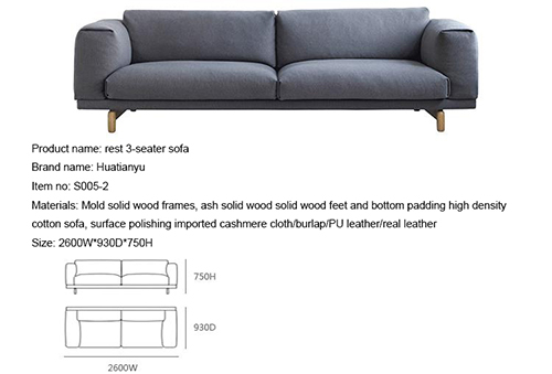 Three Seater Fabric Sofa