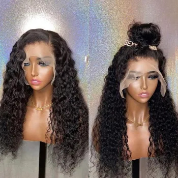 Cheap Raw Brazilian Kinky Curly Virgin Human Hair Hd Full Lace Front Wig Transparent Lace Frontal Wig Human Hair For Black Women