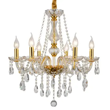 Luxury Gold Chandeliers for Living Room with 25 Crystal Nordic Lights - OEM ODM Service Available