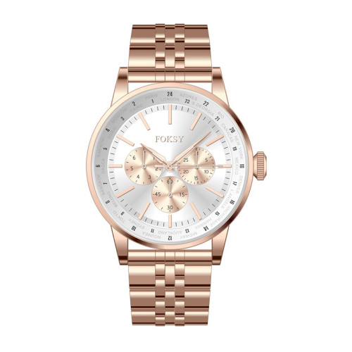 Foksy Solid stainless men chronograph sport watch
