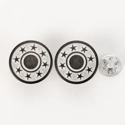 Custom star logo embossed alloy metal jeans buttons