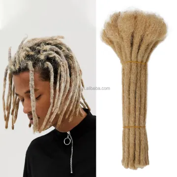 AliLeader Cheap Natural Faux Locs Blonde Dread Locks Afro Kinky Human Hair Crochet Dreadlocks Extension For Black Women