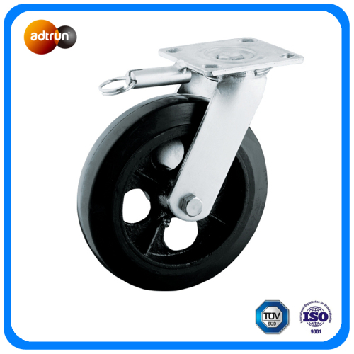 Industrial Casters 8 &quot;Rubber Steel Wheel dengan Rem