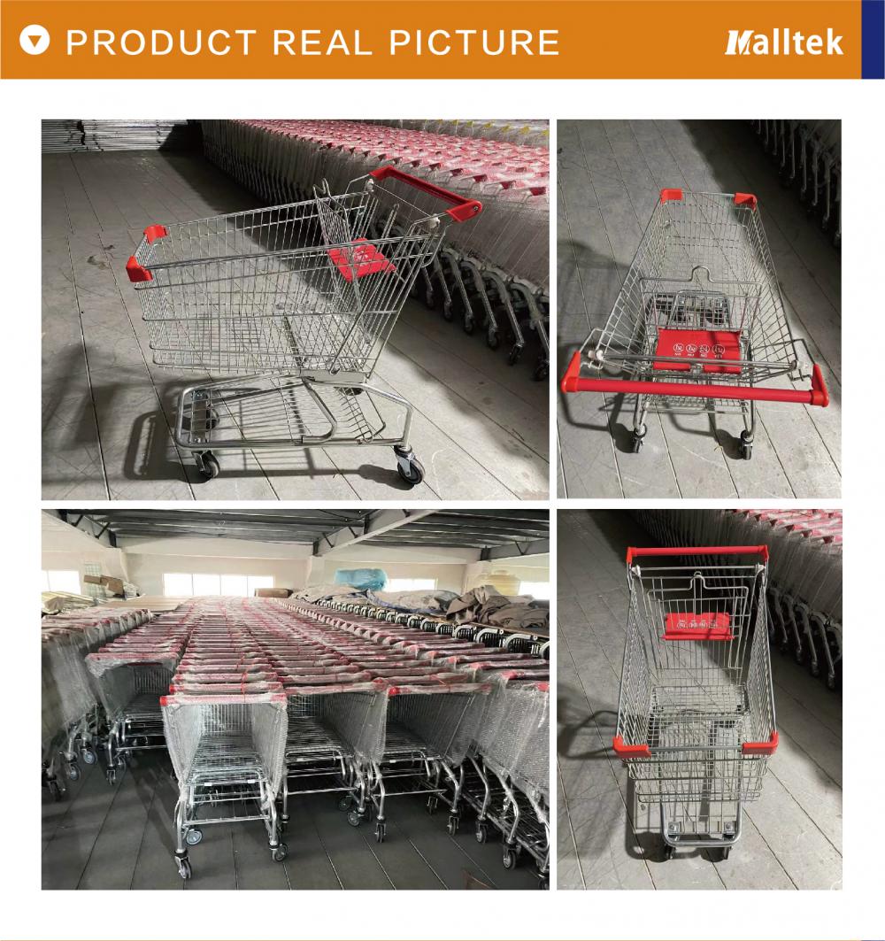 Zinc Plated Retail Metal Supermarket Shopping Cart