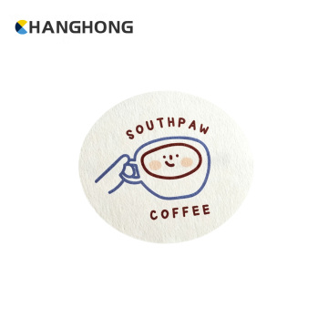Oval Coffee Logo Paper Sticker