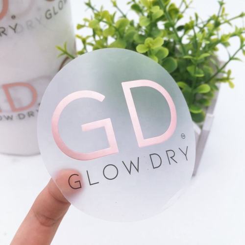 Printed Transparent Stickers Printed round transparent rose gold LOGO sticker Supplier