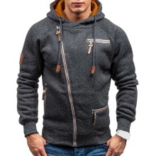 New Hoodie Men 2021 Spring Casual Solid Long Sleeve Mens Hoodies Sweatshirts Slim Zipper Hoody Sweatshirt Men Hooded Streetwear