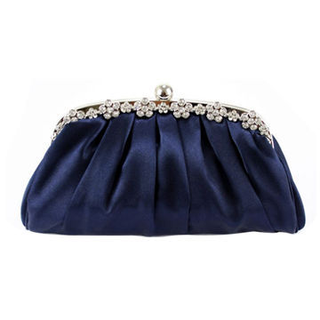 Satin evening bags, Decorated with Acrylic Stones, Different Colors are AvailableNew