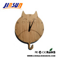 Lovely Cat Bamboo Wall Clock