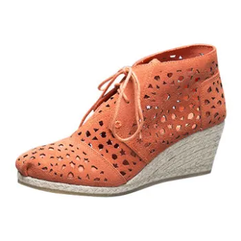 Women's wedge shoes with suede leather upper and TPR outsole, various colors and sizes available