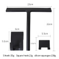 9 inch Black Silicone Squeegee with 2 hooks