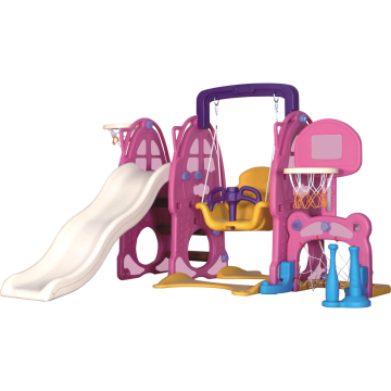 Plastic Playhouse with Swing and Slide for Indoor/Outdoor Preschool Kids