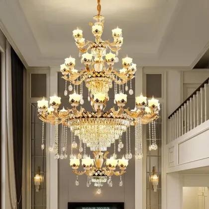 Luxury Jade Crystal Chandelier for Villa Living Room