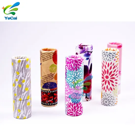 Hot stamping round natural lip balm paper packaging box