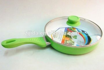 FORGED ALUMINUM CERAMIC COATING FRY PAN WITH SOFT TOUCH AND INDUCTION BOTTOM