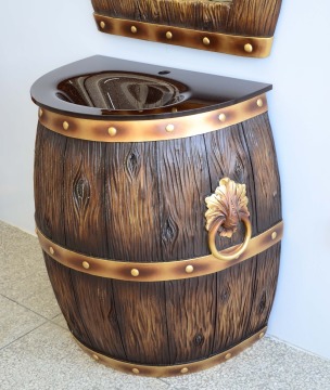 Antique wooden wine barrel design Bathroom Vanity,Unique Classic style bathroom cabinet,bathroom funiture