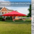 8.5FT Wall Mounted Cantilever Umbrella with Adjustable Pole