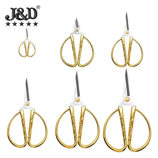 JINDIAO Stainless Steel Dragon and Phoenix Scissors with Zinc Alloy Handle