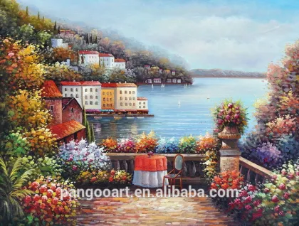 Mediterranean seascape oil painting