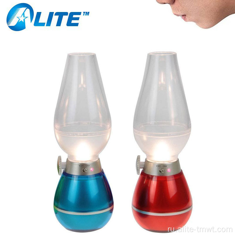 Dimmable Blowing Control Retro Kerosene Night Lamp