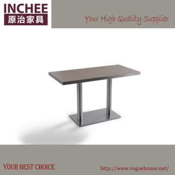 INCHEE DT3102,solid wood oval shape dining table,stainless steel dingning table base