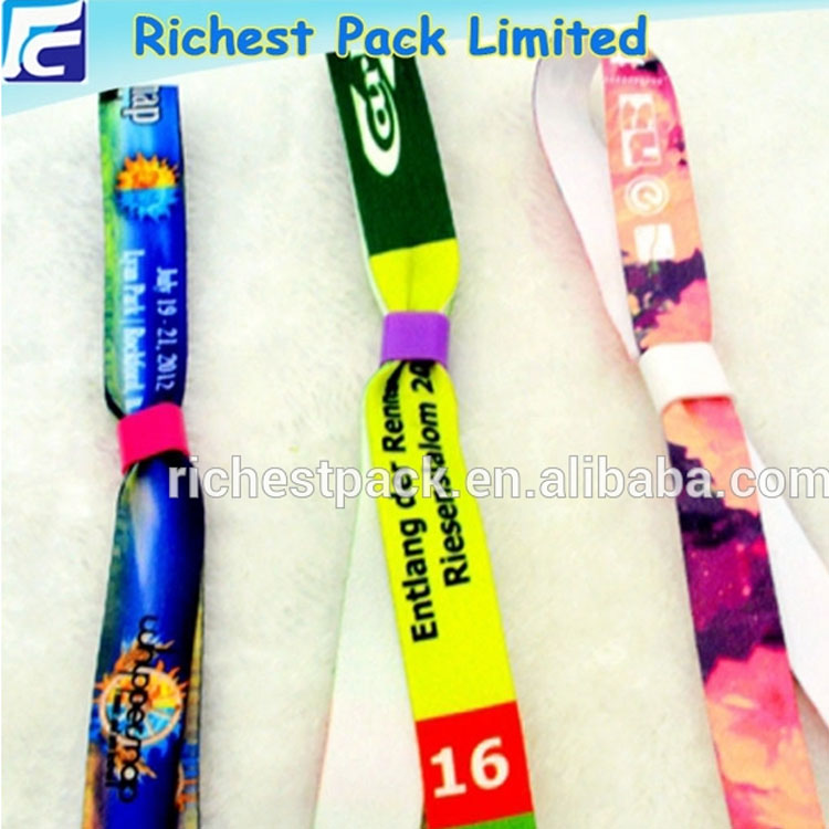 Customized fabric festival colored wristband lock