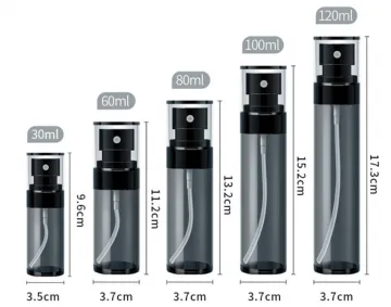 empty plastic pet clear customised face fine mist spray bottle 50ml 100ml 120ml