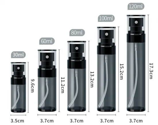 empty plastic pet clear customised face fine mist spray bottle 50ml 100ml 120ml
