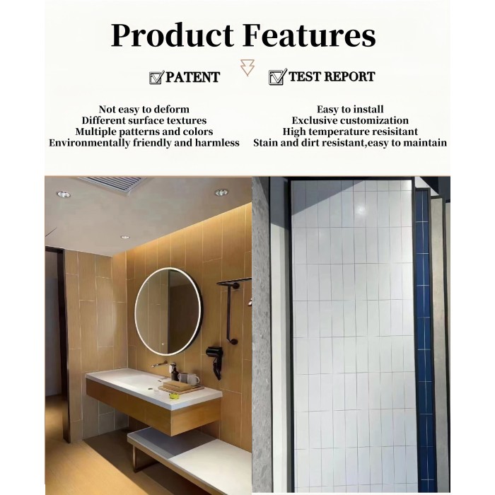 แผงผนัง SPC ที่รีไซเคิลได้ แนวคิดการตกแต่งสำนักงานที่เรียบง่าย