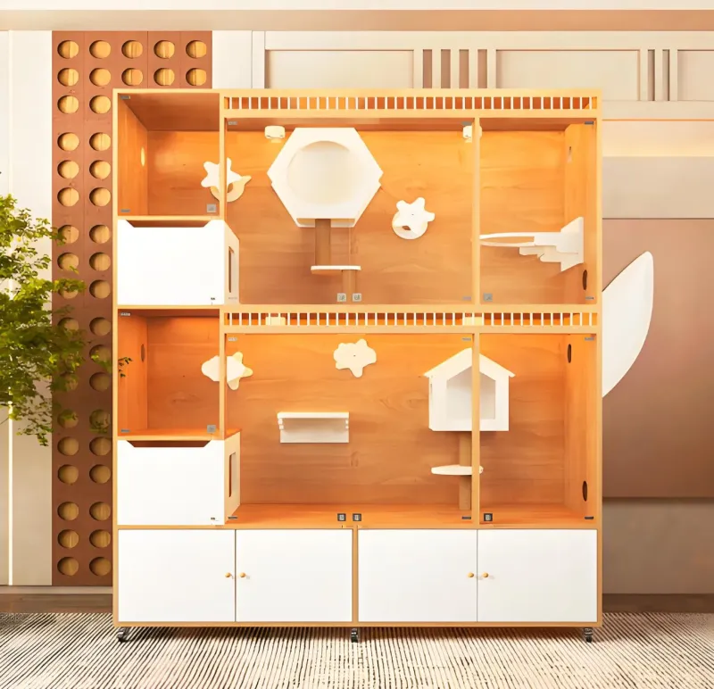 Trendy Cat Condo: Chic Solid Wood Haven for Pet Lovers