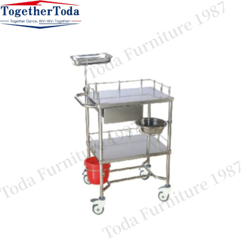 hospital stainless steel surgical trolley medical cart
