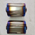 Oval muffler offset racing exhaust system muffler