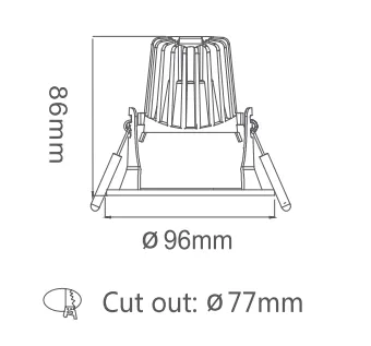Recessed Deep Anti Glare Led Downlight Ceiling
