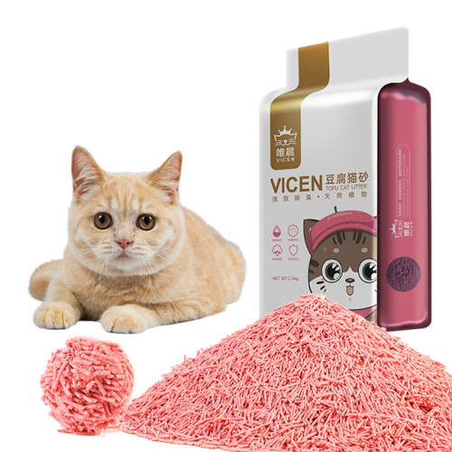 Litter de gato tofu perfumado con perfume de durazno para etiqueta privada