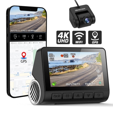 V55 Dash Cam: 4K UHD Vision Night Vision Camera avec GPS et Wi-Fi, moniteur de stationnement 24H